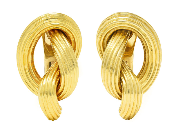 Lalaounis 1980s 18 Karat Yellow Gold Knot Vintage Ear-Clip Earrings