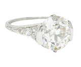 Art Deco 5.37 CTW Old European Diamond Platinum Engagement Ring GIA Wilson's Estate Jewelry