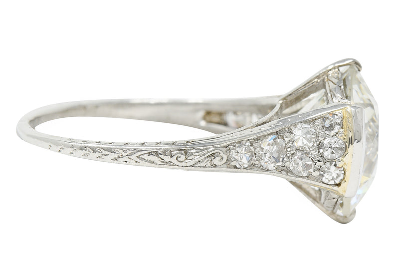 Art Deco 5.37 CTW Old European Diamond Platinum Engagement Ring GIA Wilson's Estate Jewelry