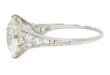 Art Deco 5.37 CTW Old European Diamond Platinum Engagement Ring GIA Wilson's Estate Jewelry