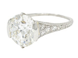 Art Deco 5.37 CTW Old European Diamond Platinum Engagement Ring GIA Wilson's Estate Jewelry