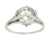 Art Deco 5.37 CTW Old European Diamond Platinum Engagement Ring GIA Wilson's Estate Jewelry