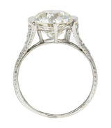 Art Deco 5.37 CTW Old European Diamond Platinum Engagement Ring GIA Wilson's Estate Jewelry
