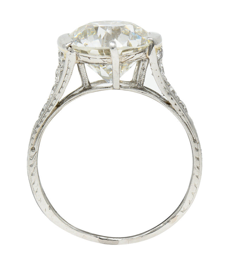 Art Deco 5.37 CTW Old European Diamond Platinum Engagement Ring GIA Wilson's Estate Jewelry