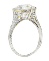 Art Deco 5.37 CTW Old European Diamond Platinum Engagement Ring GIA Wilson's Estate Jewelry