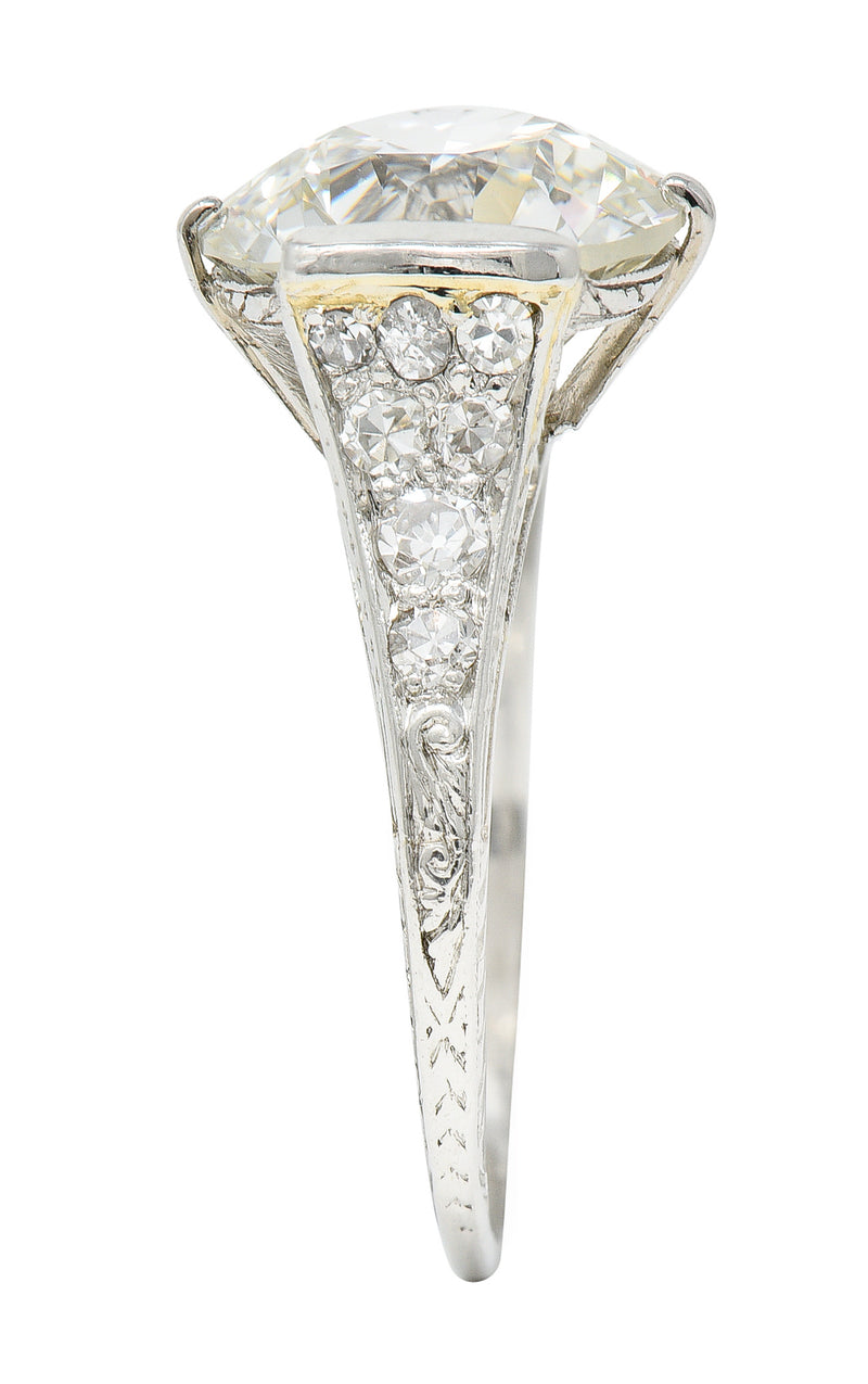 Art Deco 5.37 CTW Old European Diamond Platinum Engagement Ring GIA Wilson's Estate Jewelry