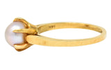 1905 Art Nouveau Natural Freshwater Button Pearl 14 Karat Gold Ring GIARing - Wilson's Estate Jewelry