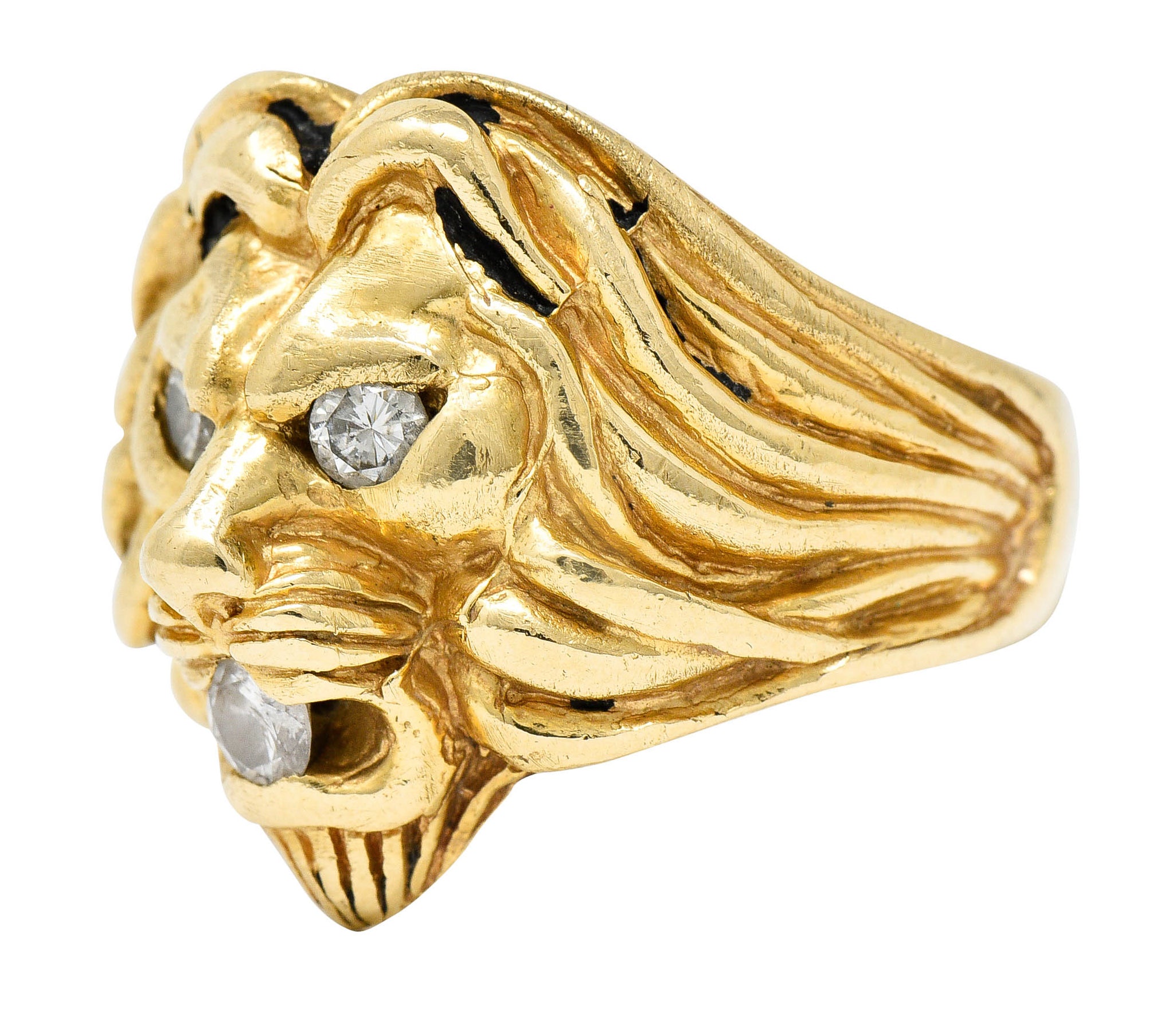 Clyde Duneier Diamond 14 Karat Gold Lion Band RingRing - Wilson's Estate Jewelry