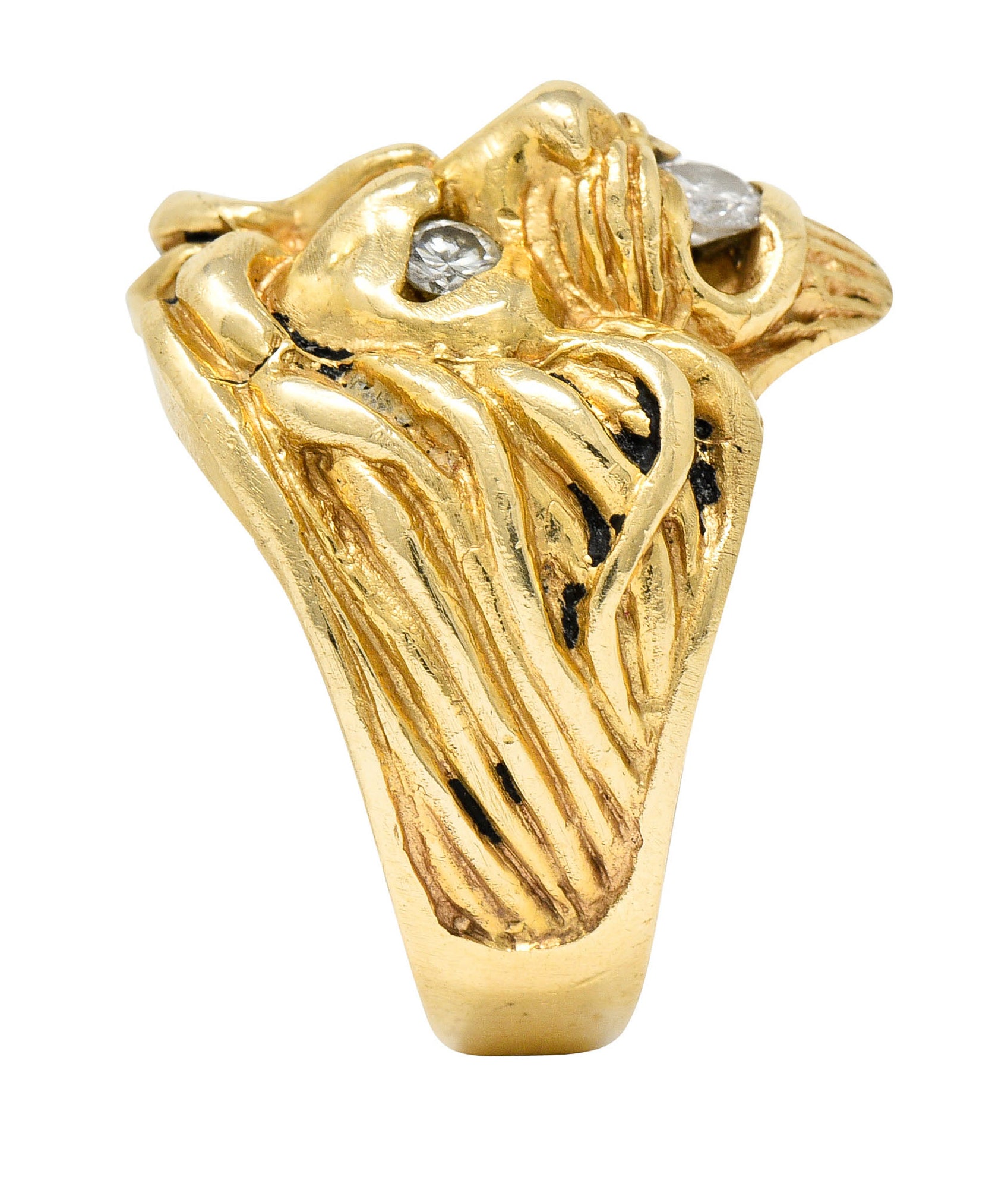 Clyde Duneier Diamond 14 Karat Gold Lion Band RingRing - Wilson's Estate Jewelry