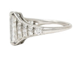 Cartier Art Deco 1.75 CTW Baguette Cut Diamond Platinum Tapered Vintage Alternative Ring Wilson's Estate Jewelry