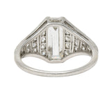 Cartier Art Deco 1.75 CTW Baguette Cut Diamond Platinum Tapered Vintage Alternative Ring Wilson's Estate Jewelry