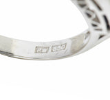 Contemporary 1.31 CTW Sapphire Diamond Platinum Five Stone Band RingRing - Wilson's Estate Jewelry