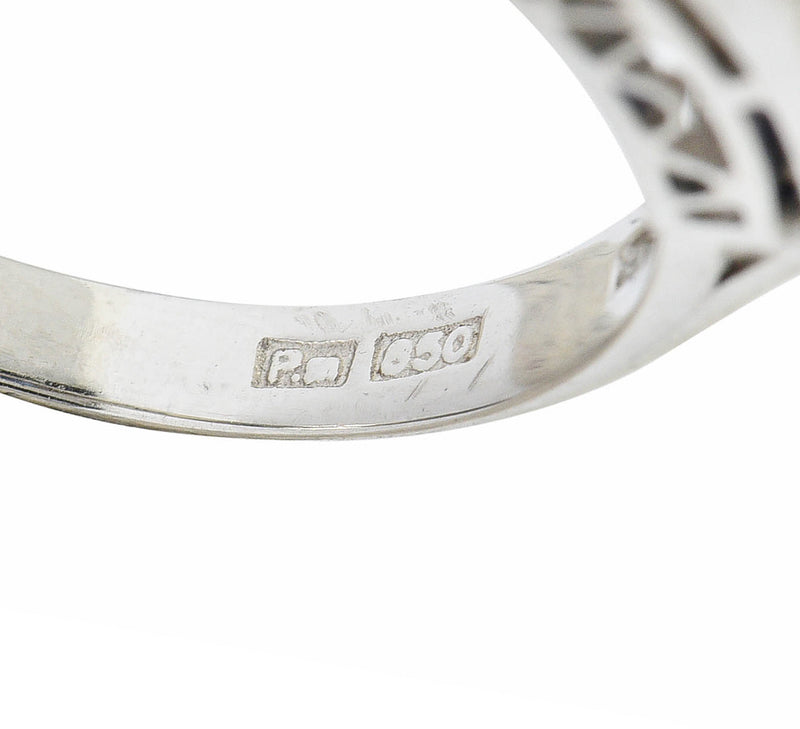 Contemporary 1.31 CTW Sapphire Diamond Platinum Five Stone Band RingRing - Wilson's Estate Jewelry