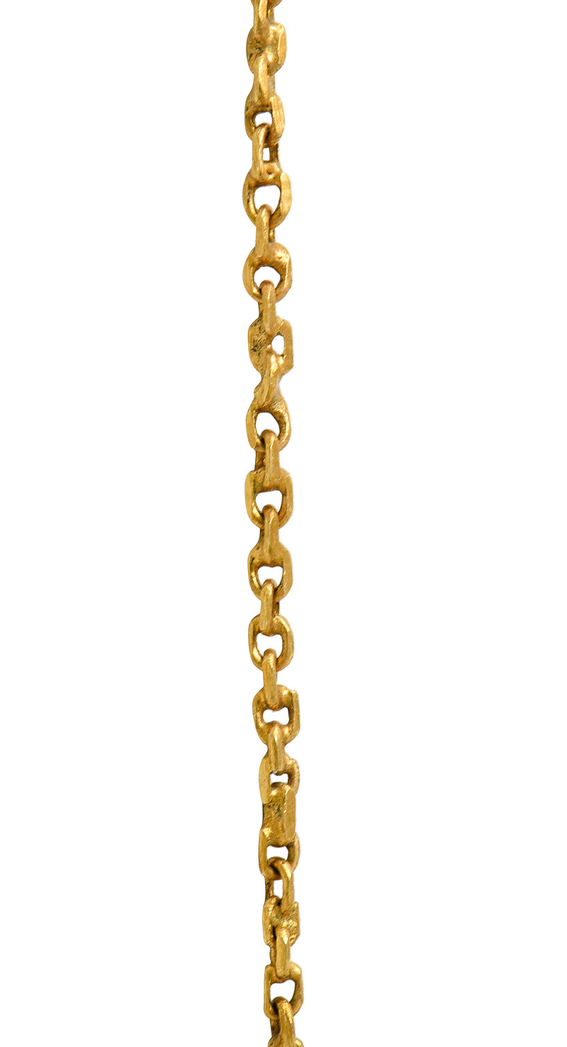 Art Nouveau Sapphire Pearl 14 Karat Gold Pendant NecklaceNecklace - Wilson's Estate Jewelry