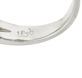 1950's Mid-Century 1.50 CTW Diamond Platinum Chevron Band Ring Wilson's Estate Jewelry