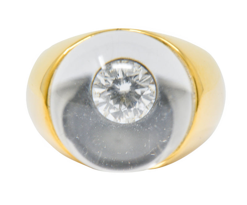 Mauboussin Paris Diamond Rock Crystal 18 Karat Gold Orb RingRing - Wilson's Estate Jewelry