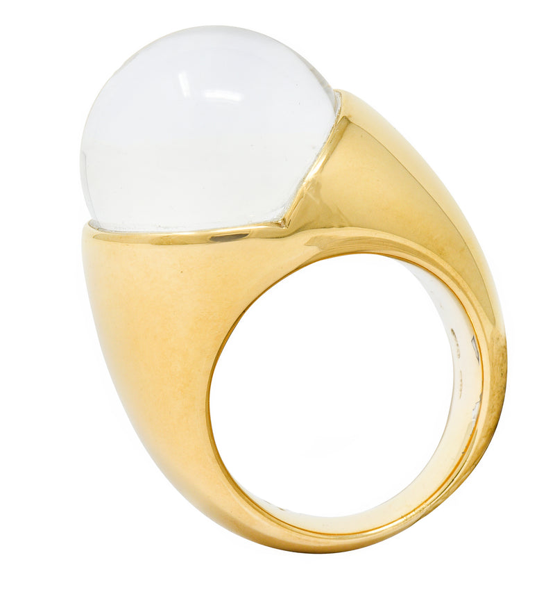 Mauboussin Paris Diamond Rock Crystal 18 Karat Gold Orb RingRing - Wilson's Estate Jewelry