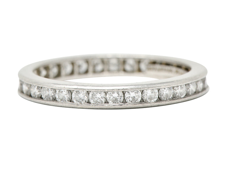 Tiffany & Co. Contemporary 0.90 CTW Diamond Platinum Eternity Channel Band Ring Wilson's Estate Jewelry