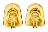 Angela Cummings Carnelian 18 Karat Gold Striped Ear-Clip EarringsEarrings - Wilson's Estate Jewelry