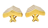 Angela Cummings Carnelian 18 Karat Gold Striped Ear-Clip EarringsEarrings - Wilson's Estate Jewelry