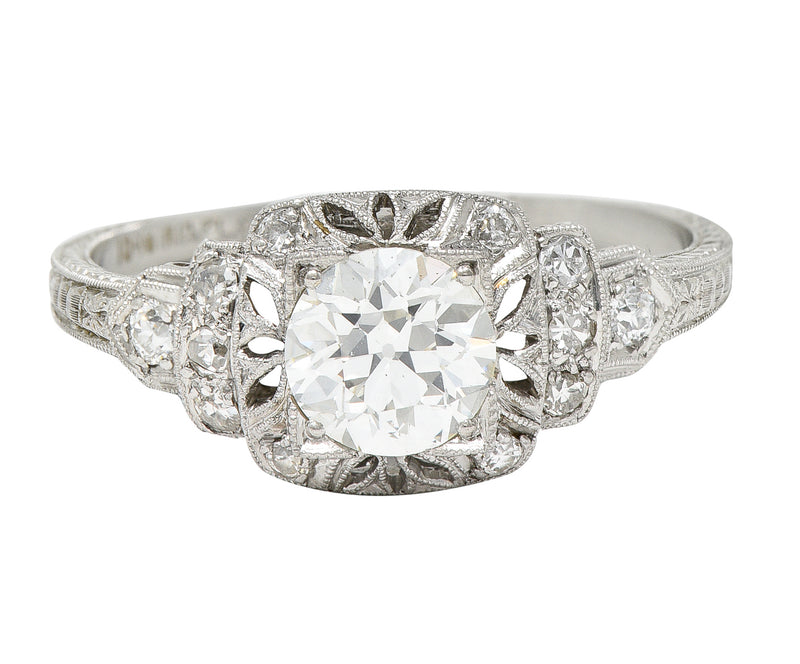 Art Deco 1.20 CTW Diamond Platinum Engagement Ring Wilson's Estate Jewelry
