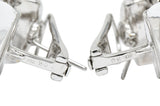 Vintage Rock Crystal Quartz 1.50 CTW Diamond 18 Karat White Gold J Hoop EarringsEarrings - Wilson's Estate Jewelry