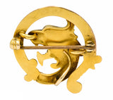 Carter & Gough Art Nouveau 14 Karat Gold Chimera BroochBrooch - Wilson's Estate Jewelry