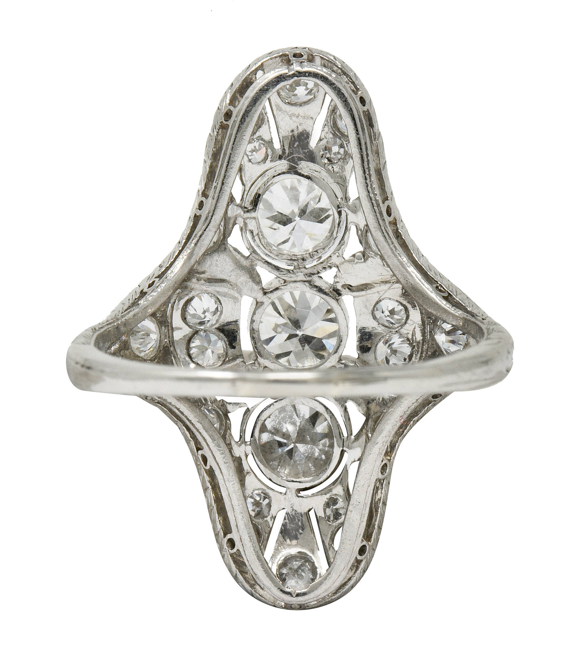 .11111 *Art Deco 1.25 CTW Diamond Platinum Dinner Ring - Wilson's Estate Jewelry