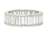 Mid-Century 3.00 CTW Baguette Diamond Platinum Eternity Band Ring Wilson's Estate Jewelry