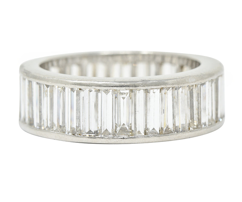 Mid-Century 3.00 CTW Baguette Diamond Platinum Eternity Band Ring Wilson's Estate Jewelry