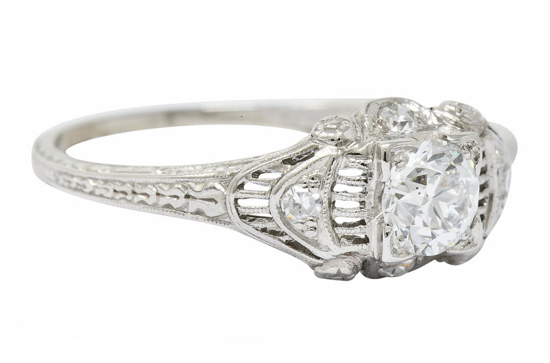 Art Deco 0.65 CTW Diamond Platinum Engagement RingRing - Wilson's Estate Jewelry