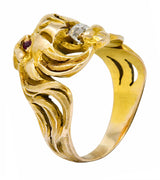 Victorian Diamond Ruby 14 Karat Gold Lion Band RingRing - Wilson's Estate Jewelry