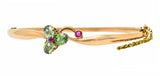 Retro Russian Demantoid Garnet Ruby 14 Karat Gold Bangle Braceletbracelet - Wilson's Estate Jewelry