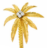 French Cartier Diamond Coral 18 Karat Gold Vintage Palm Tree BroochBrooch - Wilson's Estate Jewelry