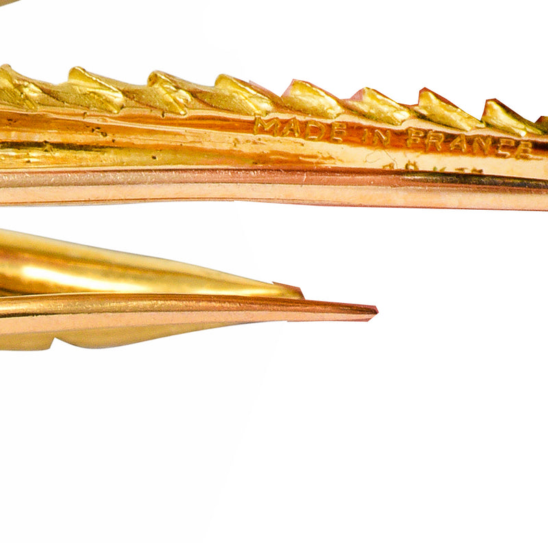French Cartier Diamond Coral 18 Karat Gold Vintage Palm Tree BroochBrooch - Wilson's Estate Jewelry