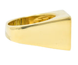 Modernist 2.84 CTW Fancy Diamond 18 Karat Two-Tone Gold Geometric Inlay Vintage Cluster Unisex Ring Wilson's Estate Jewelry
