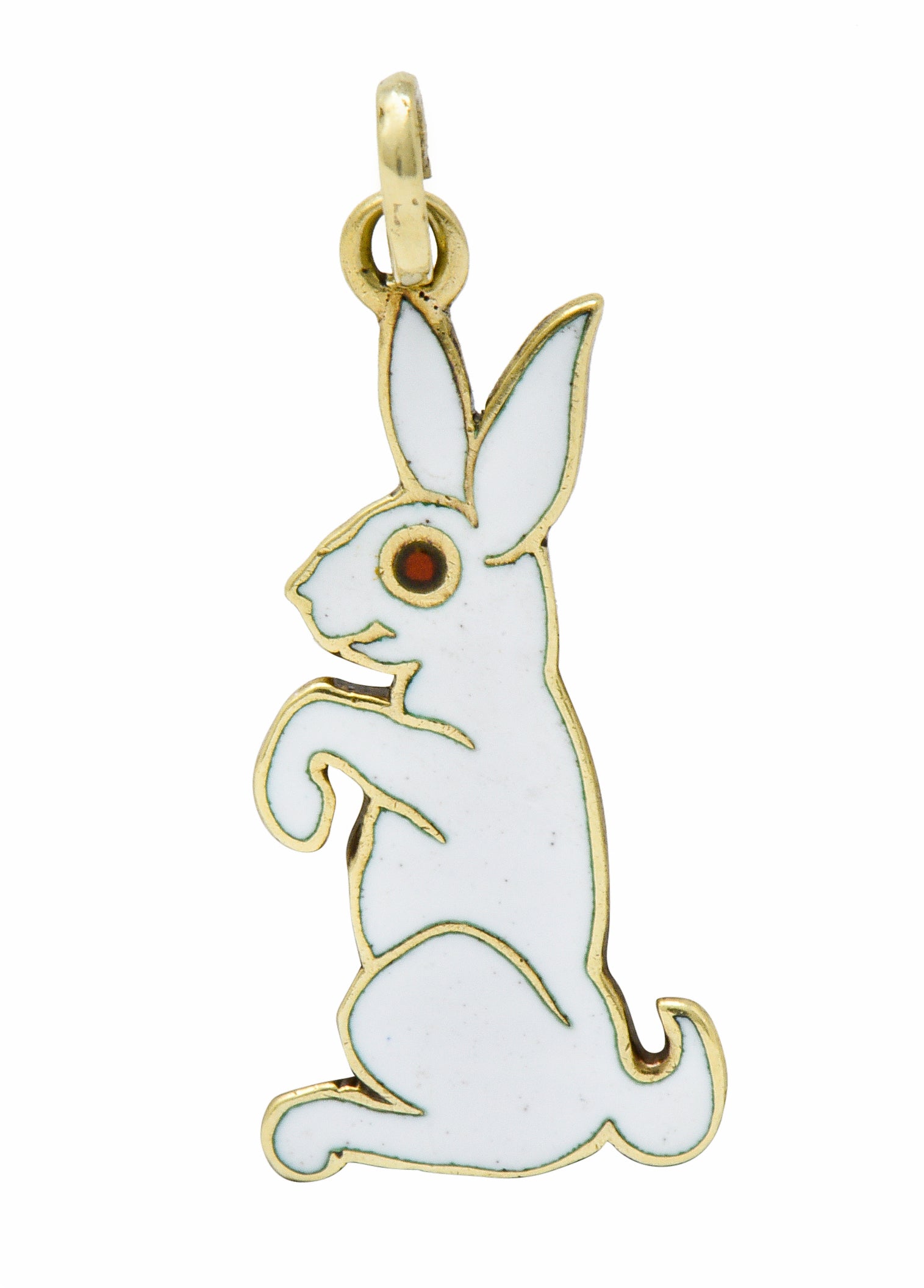 Cartier New York Art Deco Enamel 14 Karat Gold Rabbit Charm