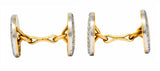 Cartier Paris Diamond Enamel Platinum-Topped 18 Karat Gold Men's CufflinksCufflinks - Wilson's Estate Jewelry