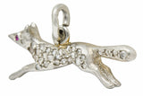 1920's Art Deco Pave Diamond Platinum Fox Charmcharm - Wilson's Estate Jewelry