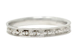 Art Deco Platinum Orange Blossom Eternity Wedding Band Ring Wilson's Estate Jewelry