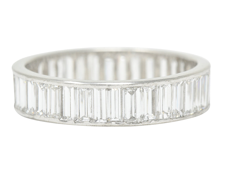 Mid-Century 2.70 CTW Diamond Platinum Eternity Wedding Band Ring Wilson's Estate Jewelry