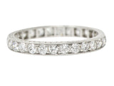 1926 J.E Caldwell Early Art Deco 0.84 CTW Diamond Platinum Wheat Wedding Band Ring Wilson's Estate Jewelry