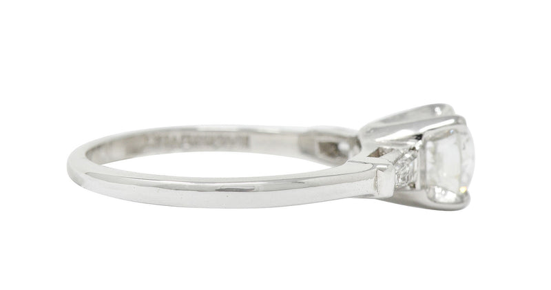 Retro 1.26 CTW Diamond Platinum Engagement Ring GIARing - Wilson's Estate Jewelry