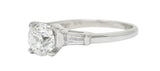 Retro 1.26 CTW Diamond Platinum Engagement Ring GIARing - Wilson's Estate Jewelry