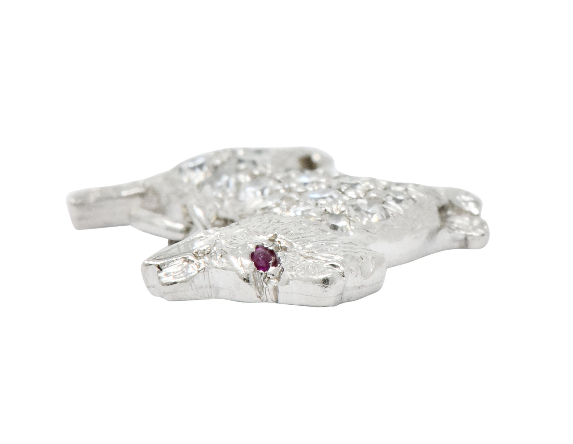 Art Deco Pavé Diamond Platinum Scottish Terrier Dog Charm - Wilson's Estate Jewelry