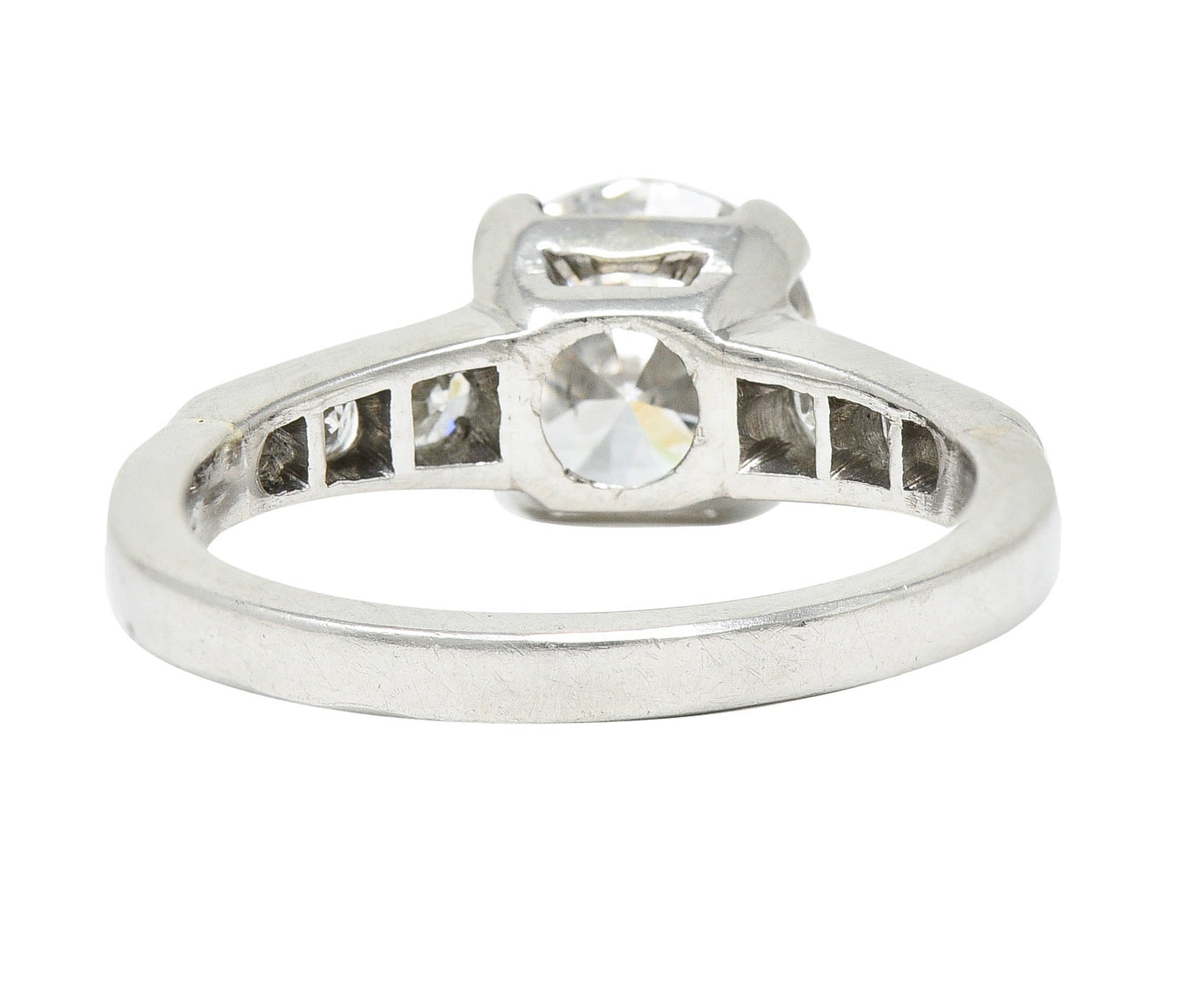 Mid-Century 1.65 CTW Diamond Platinum Engagement RingRing - Wilson's Estate Jewelry