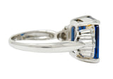 4.96 CTW Sapphire Diamond Platinum Gemstone Ring GIARing - Wilson's Estate Jewelry