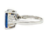 4.96 CTW Sapphire Diamond Platinum Gemstone Ring GIARing - Wilson's Estate Jewelry