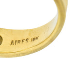 1980s 1.65 CTW Tsavorite Garnet Diamond 18 Karat Two-Tone Gold Bypass Ring