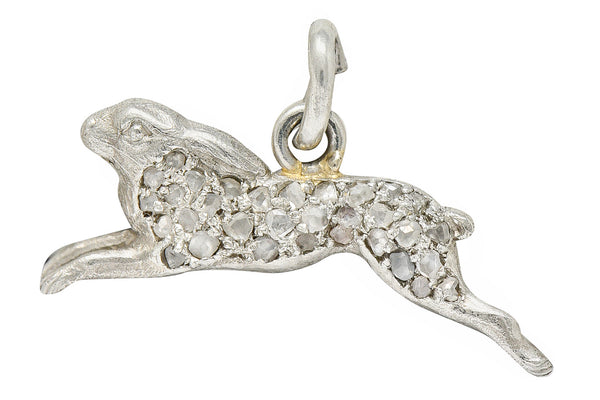 1920's Art Deco Pave Diamond Platinum Rabbit Charmcharm - Wilson's Estate Jewelry